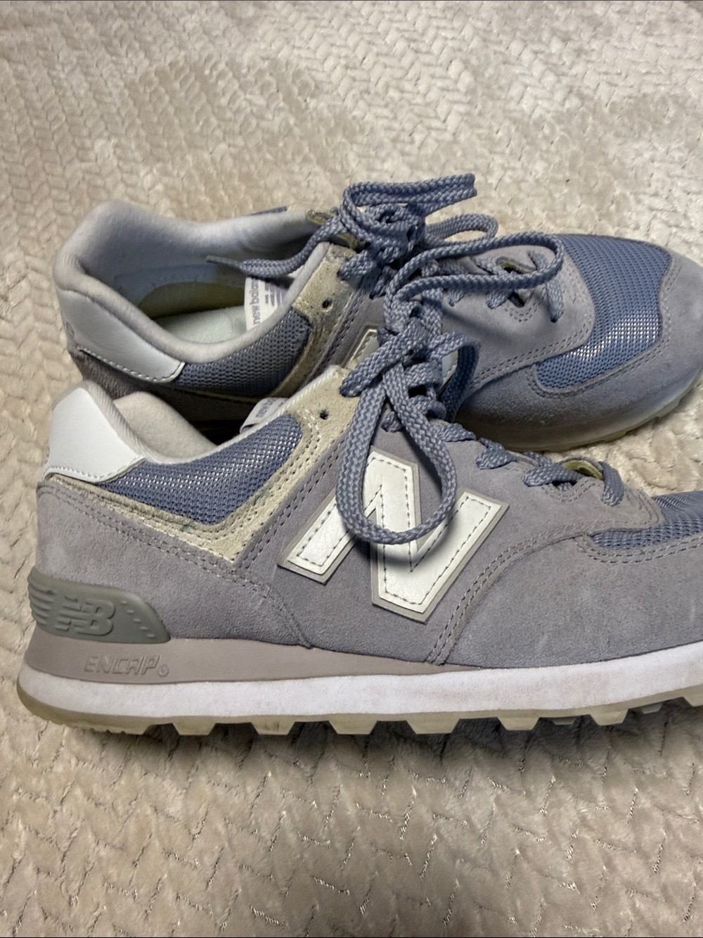 New Balance Light Gray Suede & Mesh Trainers Classic 574